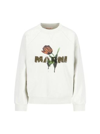 Marni Logo Crewneck Sweatshirt - Cream