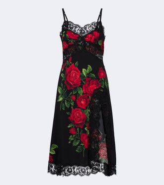 Dolce & Gabbana Floral silk and cotton-blend slip dress