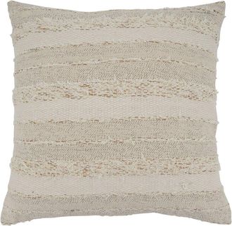 Saro Lifestyle Fringe Stripe Pillow