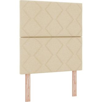 vidaXL Cabecero Con Luces De Tiras Led Con Cabecera Crema 80 Cm Tela Vidaxl