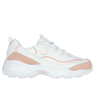 Skechers DLites WOR White Orange Womens Trainers 150231