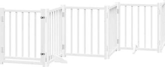 vidaXL Puerta De Perros Plegable 6 Paneles Madera Abeto Blanco 300 Cm Vidaxl