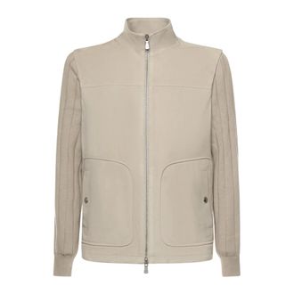 Eleventy Leather Jackets, male, Beige, Size: XL Leather Jacket