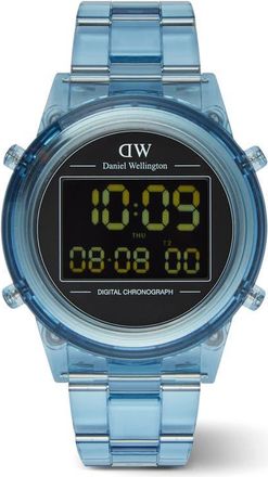 Daniel Wellington Retro Digital Bracelet Watch, 42mm in Transparent Stone Blue at Nordstrom