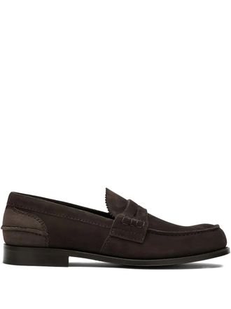 Churchs notched suede loafers - men - Calf Suede/Calf Leather/Calf Leather - 7.5 - Brown