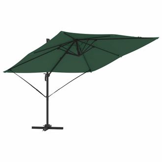 Berkfield Home Cantilever Roma Parasol Green 286x285x265 cm Aluminium | Size: 286 x 285 x 265 cm