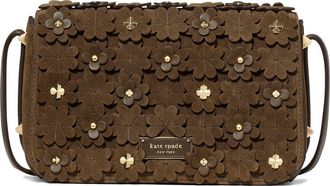 Kate Spade New York small liv floral embellished flap crossbody bag in Burnt Sage at Nordstrom