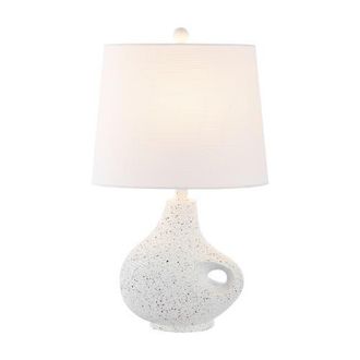 Jonathan Y Designs Charlotte 24 Minimalist Designer Iron/Resin Oval Shade LED Table Lamp, White Terrazzo at Nordstrom