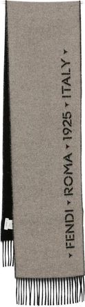Fendi Logo-print Fringed Scarf