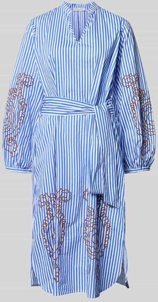 Christian Berg Hemdblusenkleid mit Stitchings und Bindeg&uuml;rtel in Royal, Gr&ouml;&szlig;e 34