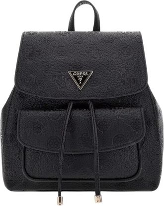 Guess Cresidia II SML Flap Rugzak - Dames - Rugzakken - Zwart - ONE Size - Tassen