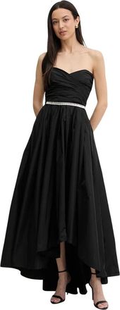 Pinko Geknoopte Midi Jurk - Dames - Avondkleed - Zwart - XS - Polyester - Kleedjes