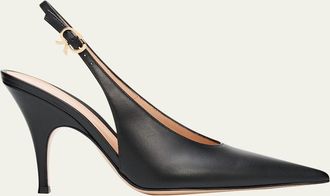 Gianvito Rossi 95mm Sofia Leather Slingback Pumps