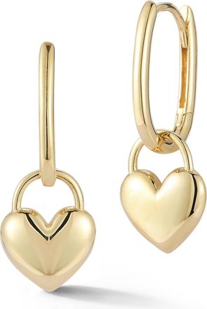 Ember Fine Jewelry 14K Gold Heart Padlock Hoop Earrings