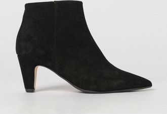Anna F. Suede Leather Ankle Boots with Mid Cone Heel