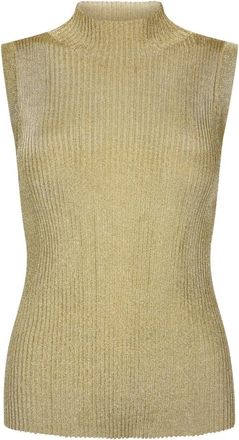 Mos Mosh Mouwloze Gebreide Top - Dames - Tops zonder mouwen - Geel - XS - Tops