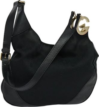 Gucci Gg Canvas Black Canvas Shoulder Bag (Pre-Owned)