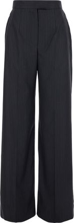 Alexander McQueen Blue High Waist Pants