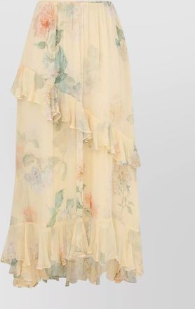 Zimmermann floral print midi skirt with asymmetric hem