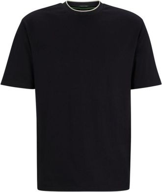 BOSS Interlock-cotton relaxed-fit T-shirt with logo collar