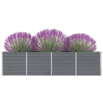 Berkfield Home Raised Garden Bed 320x40x77 cm Galvanised Steel Grey | Size: 320 x 40 x 77 cm