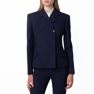 Ferragamo Double Breasted Slim-Fit Blazer, Brand Size 46 ( US Size 12 )