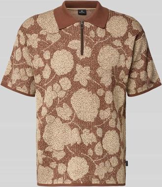 Paul Smith Regular Fit Poloshirt mit Rei&szlig;verschluss in Mittelbraun, Gr&ouml;&szlig;e XL