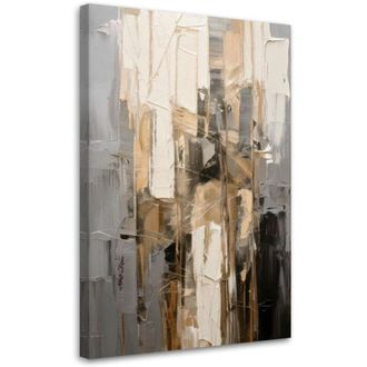 Artgeist Artgeist - Quadro su tela, Astrazione Moderna Beige Grigio Texture - 60x90