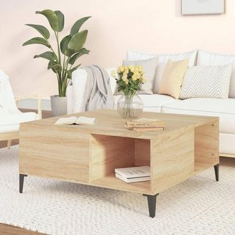 vidaXL Vidaxl - Mesa De Centro Madera Contrachapada Roble Sonoma 80x80x36,5 Cm