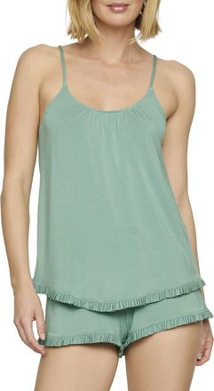 Eberjey Gisele Ruffle Trim Short Pajamas in Seagrass at Nordstrom, Size X-Large