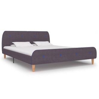 Berkfield Home Bed Frame Taupe Fabric 150x200 cm King Size in Beige