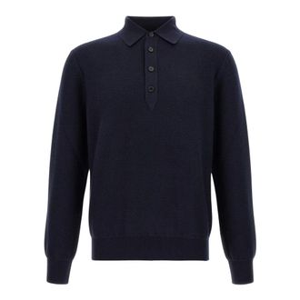 Ermenegildo Zegna Oasi Cashmere Polo - Knitwear - Hombre - Azul - 2XL