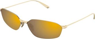 Balenciaga Elegante Gouden Ovale Zonnebril - Dames - Zonnebrillen - Geel - ONE Size - Accessoires