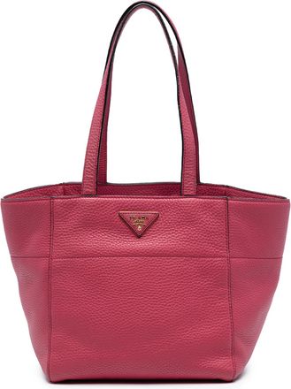 Prada Pre-owned Womens Vitello Daino Tote - Dusty Pink Leather - One Size