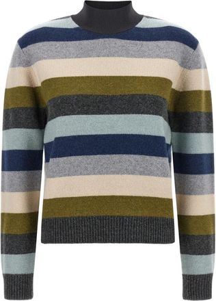 Tory Burch Wol trui met coltrui - Dames - Ronde hals truien - Veelkleurig - XS - Wol - Truien & Vesten
