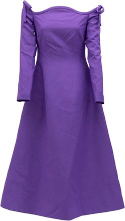 Valentino Garavani Cady Couture Jurk - Dames - Casual kleedjes - Paars - XS - Kleedjes