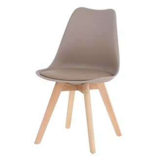 Koketto Home Silla n&oacute;rdica beige con patas de roble