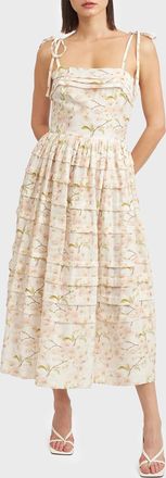 En Saison Callie Midi Dress In Peony Green