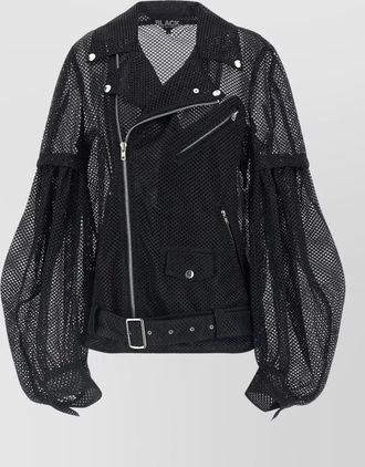 Comme Des Gar&ccedil;ons long sleeve mesh coat belted waist