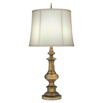 Loops Table Lamp Traditional Zince Cast Ivory Shadow Shade Antique Brass LED E27 60W in Metallics