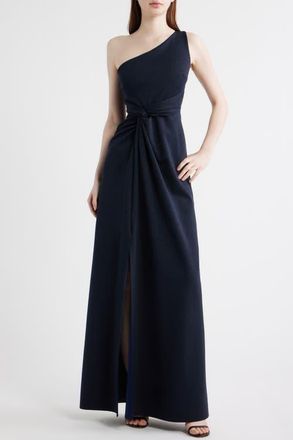 La Petite Robe Di Chiara Boni Sugar Off the Shoulder Gown in Blu Notte at Nordstrom, Size 10 Us