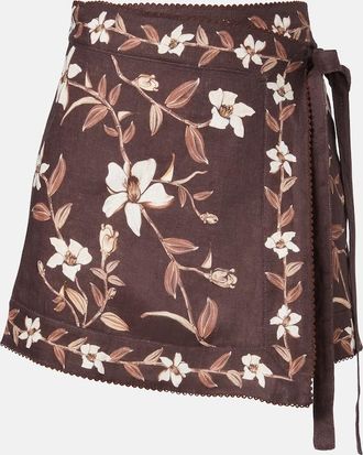 Agua Bendita Luna floral linen beach cover-up