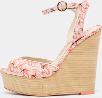 Sophia Webster Multicolor Canvas Lucita Mid Wedge Sandals