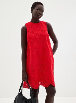 Contemporaine Womens Broderie anglaise trapeze dress