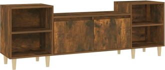 Berkfield Home TV Cabinet Smoked Oak 160x35x55 cm Engineered Wood in Brown | Size: 160 x 35 x 55 cm