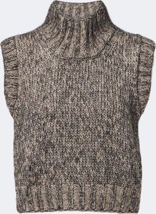 Khaite Cashmere, mohair, and silk turtleneck vest