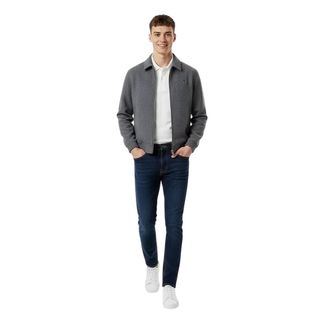 Jack Wills Bomberjack voor heren van York, van een wolmix (Grijze Mergel)