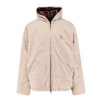 Balenciaga Cotton Blend Hooded Jacket - male - Balenciaga - Light Jackets - Beige - S - Jackets