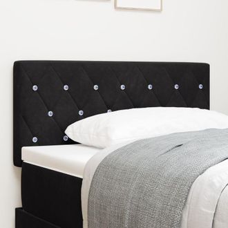 vidaXL Led Headboard with led Strip Lights Argyle Black 90 cm Velvet Vidaxl