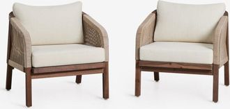 Sklum Pack De 2 Sillones En Madera De Acacia Dubai Sklum